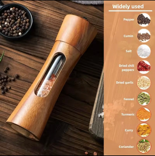 Natural Solid Wood Salt & Pepper Grinder | Adjustable & Eco-Friendly