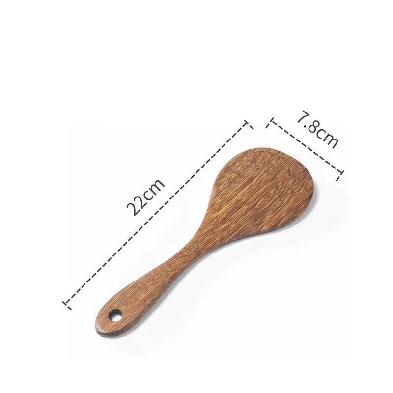 Natural Wood Handle Kitchen Spatula & Spoon | Eco-Friendly Cookware