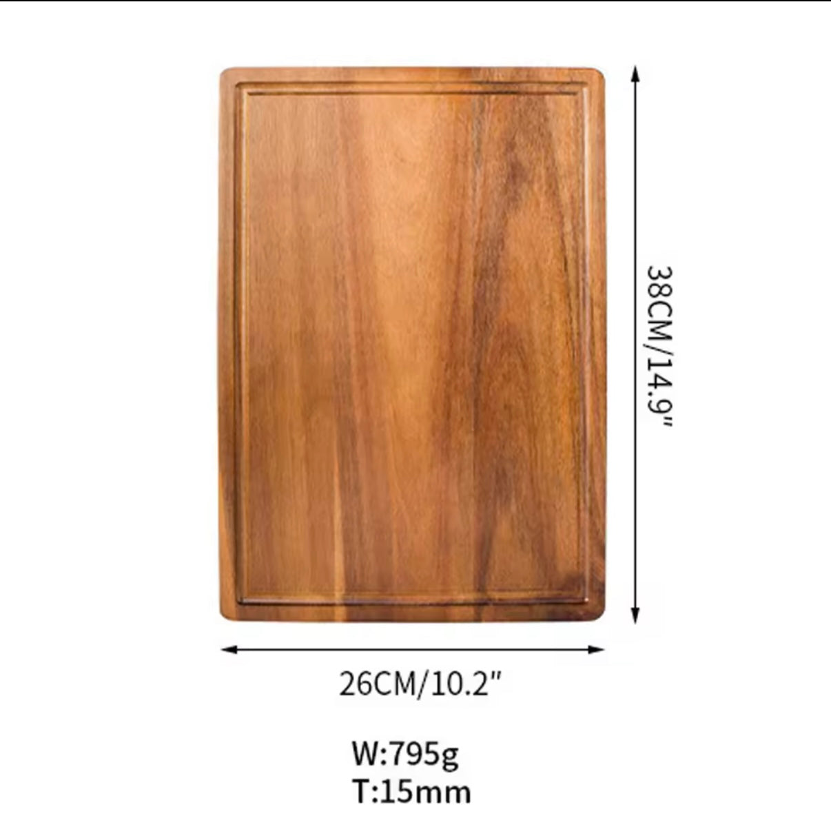 Large Acacia Wood Cutting Board & Serving Board | Eco Kitchen Essential