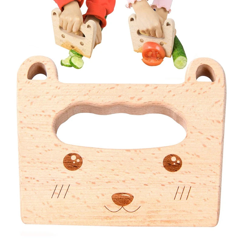 Kids Wooden Toy Kitchen Knife Set | Safe Pretend Play Cooking