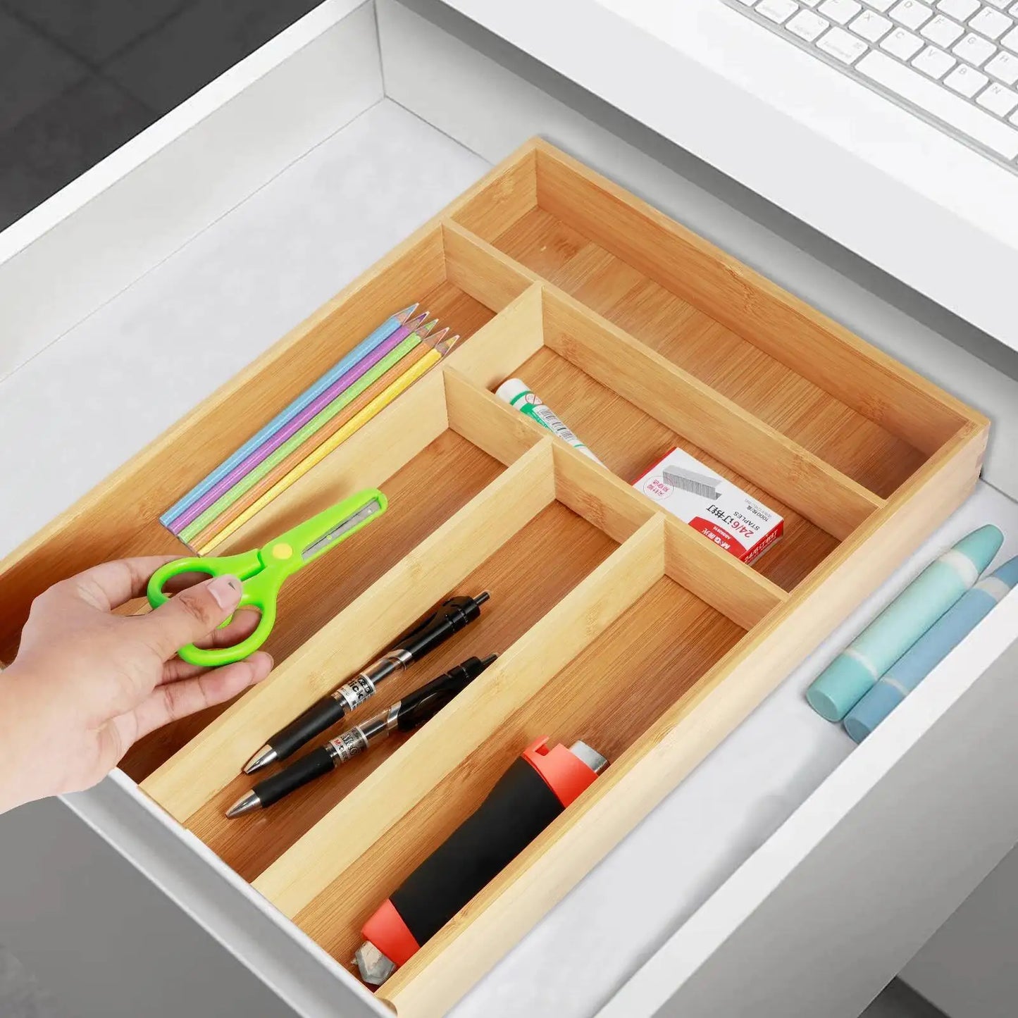 Natural Cutlery Organizer Tray