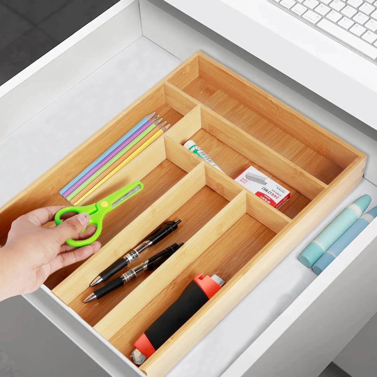 Natural Cutlery Organizer Tray