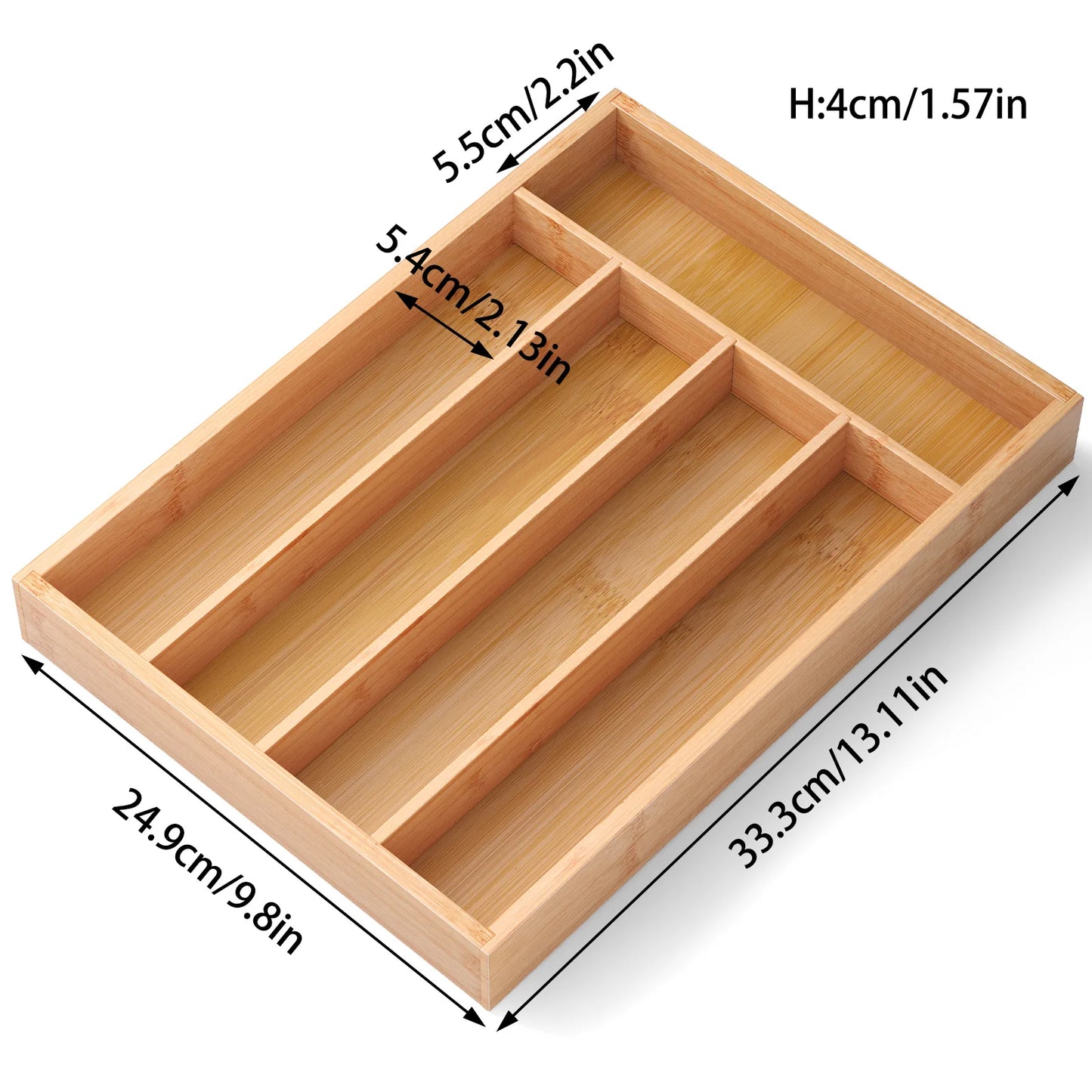 Natural Cutlery Organizer Tray