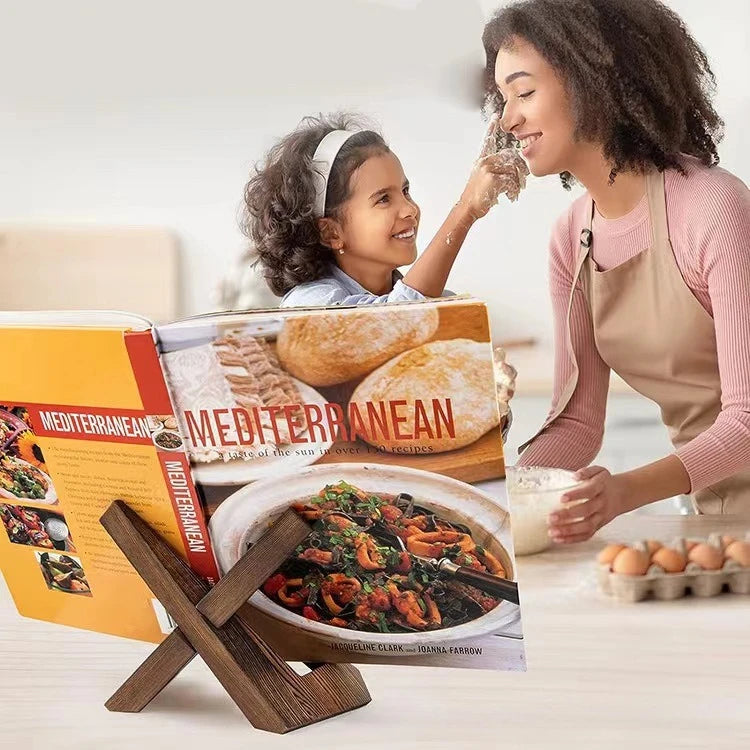 Wooden Kitchen Cookbook Stand