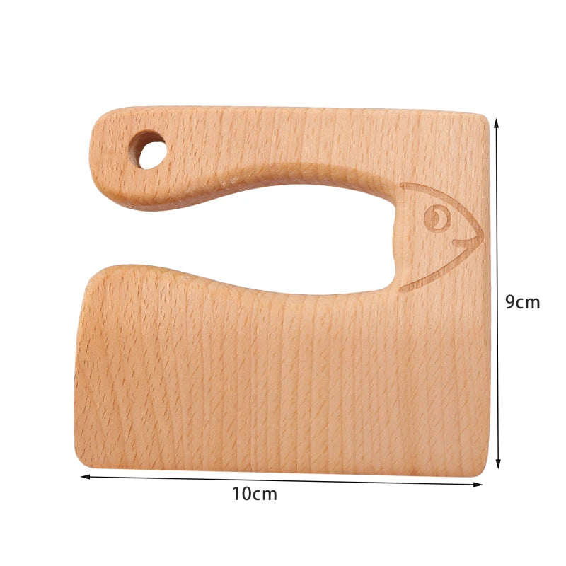 Kids Wooden Toy Kitchen Knife Set | Safe Pretend Play Cooking