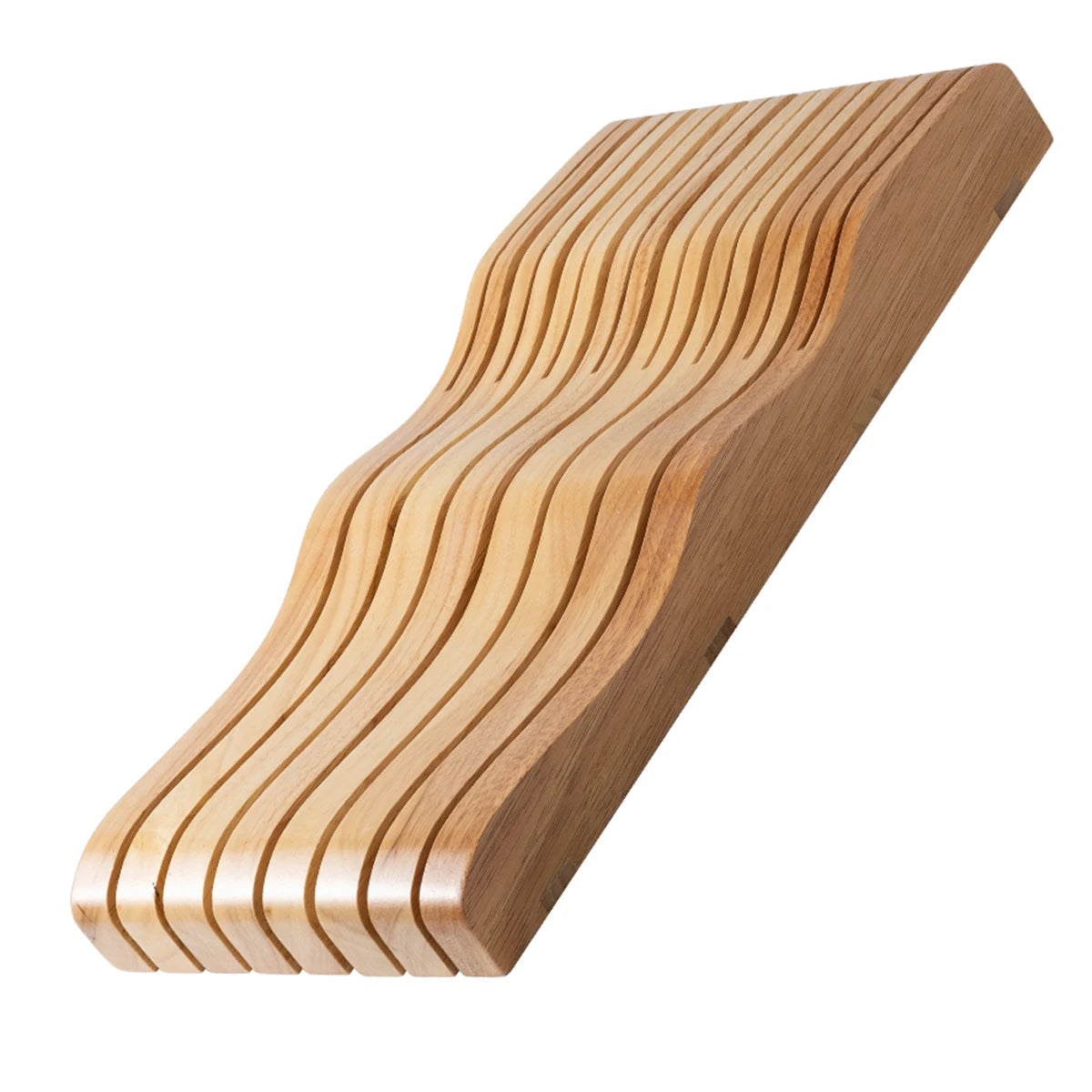Wooden Horizontal Knife Holder Kitchen Drawer Organizer.