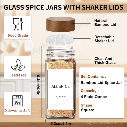 13Pcs Glass Spice Jars Set