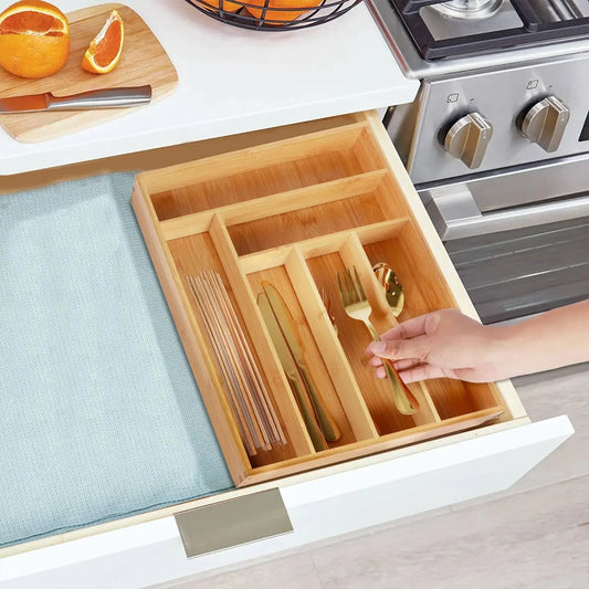 Natural Cutlery Organizer Tray