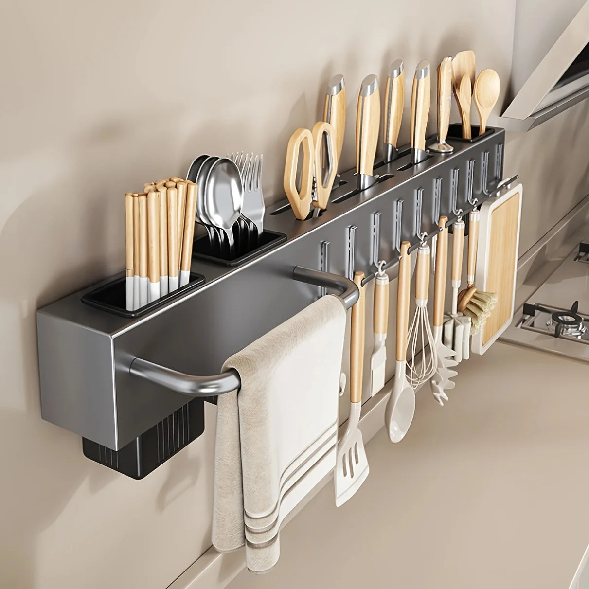 Wall Mounted Kitchen Rack for Utensils