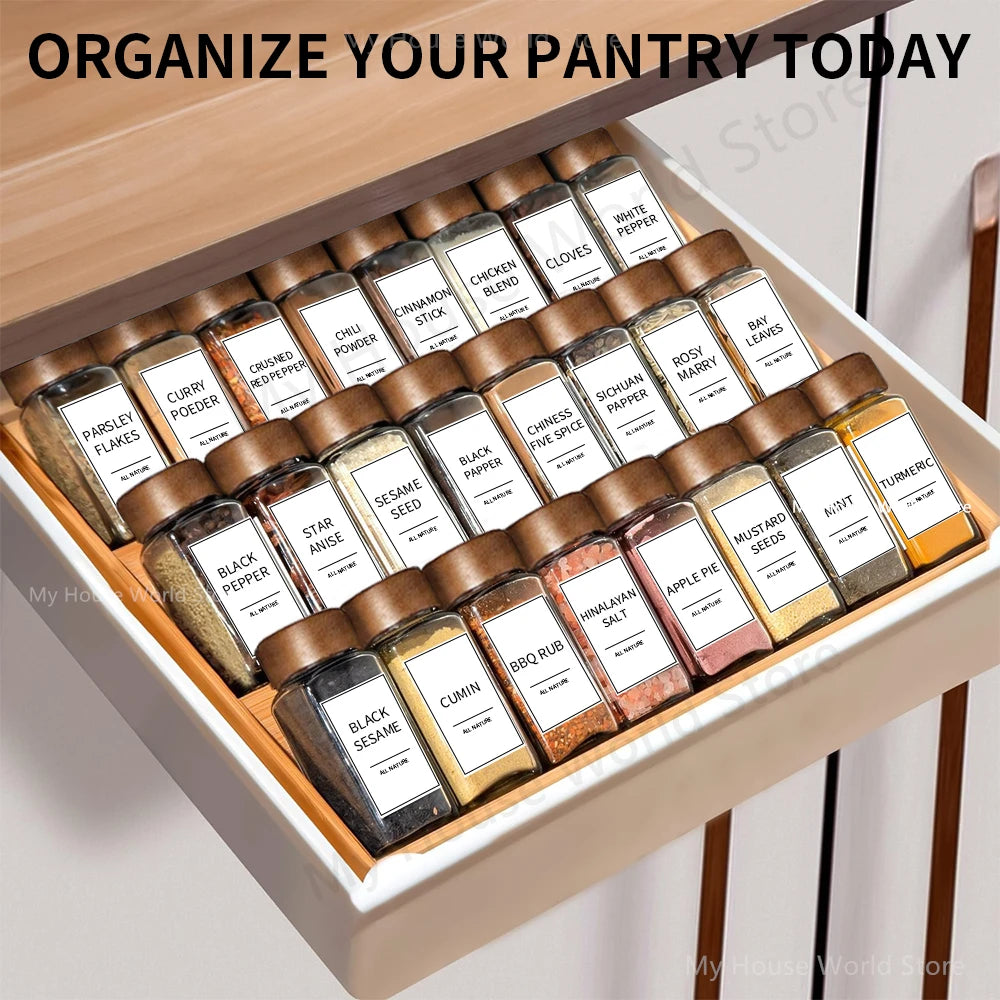 13Pcs Glass Spice Jars Set