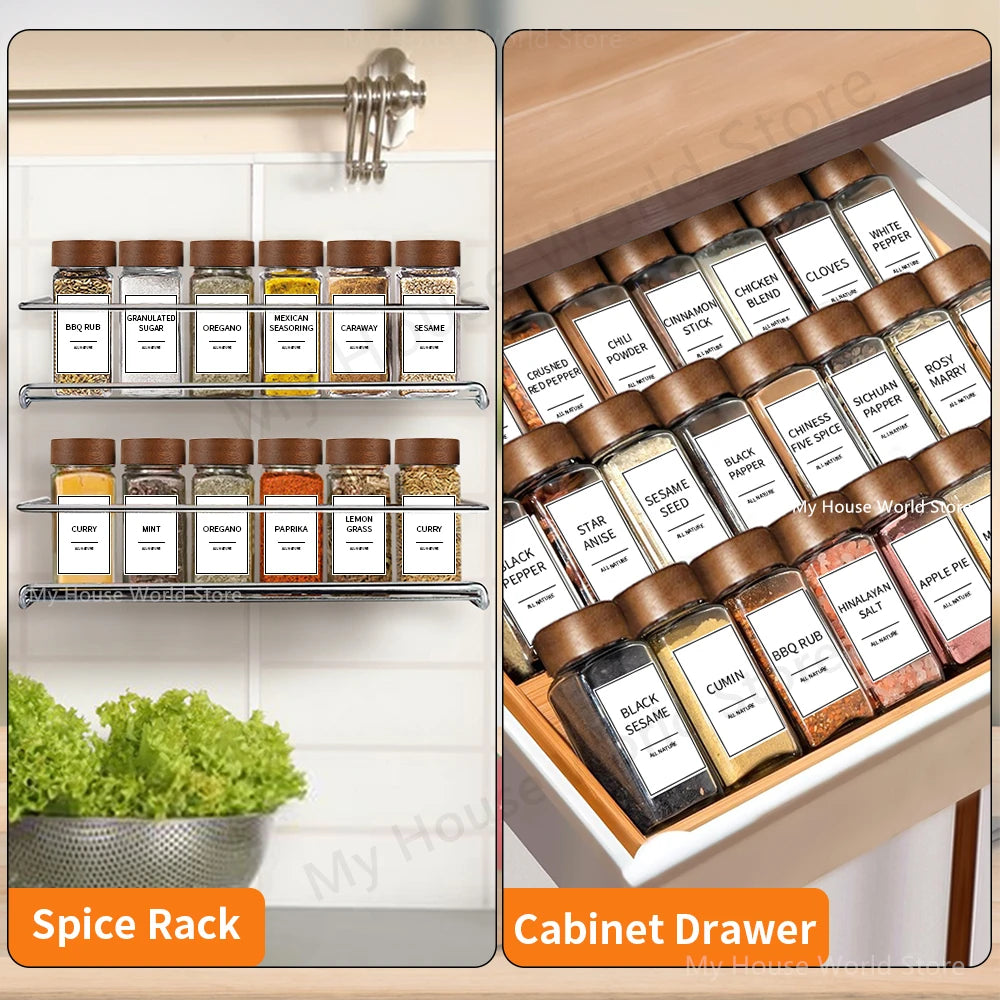 13Pcs Glass Spice Jars Set