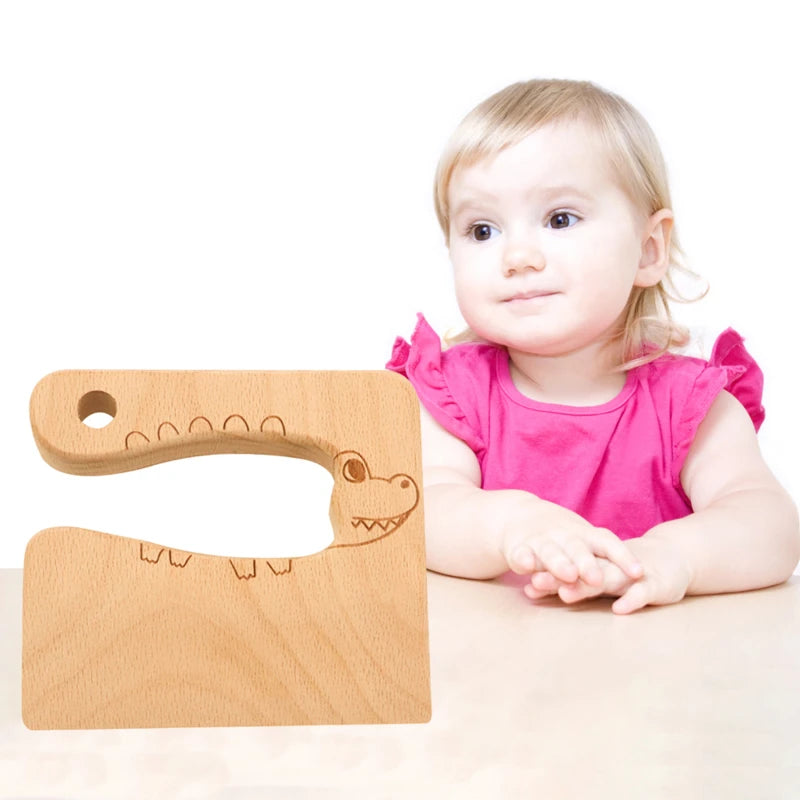 Kids Wooden Toy Kitchen Knife Set | Safe Pretend Play Cooking