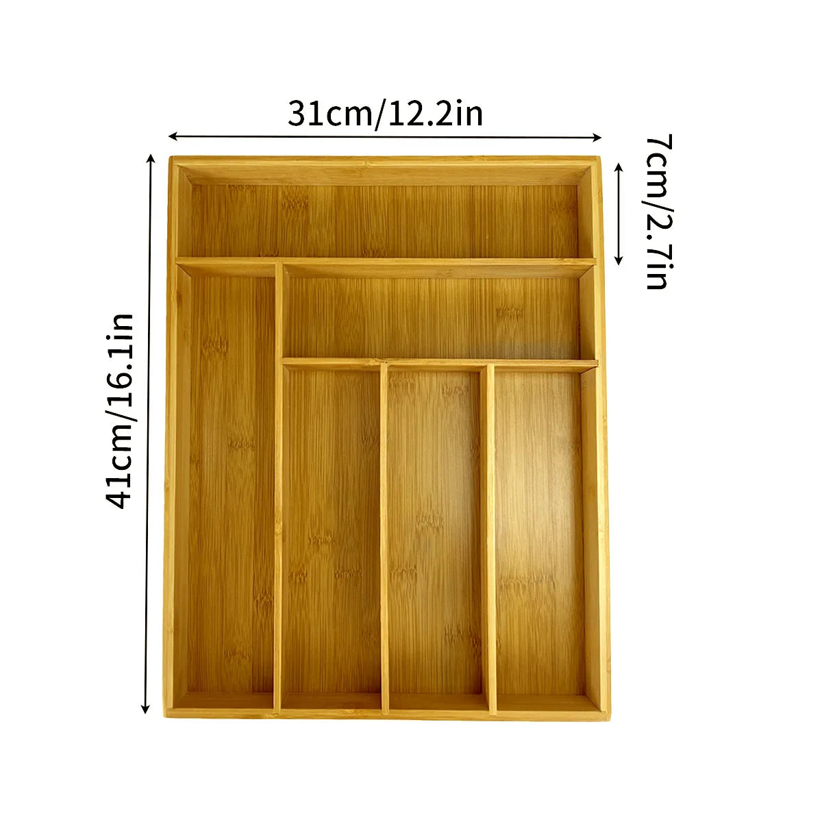 Natural Cutlery Organizer Tray